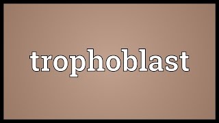 Trophoblast Meaning [upl. by Willing267]