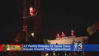 Arizona Family Dresses As Santa Claus Dances Around Neighborhood [upl. by Netsrak]