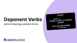 Deponent Verbs [upl. by Latonia847]