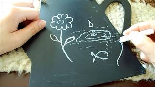 ASMR Whispering  Relaxing Chalk amp Chalkboard DrawingWriting [upl. by Isla]