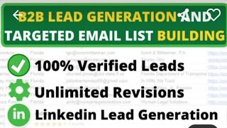 20 for 100 LeadsName Email Address Company Website LinkedIn Email List Building  B2b Leads [upl. by Mosnar996]