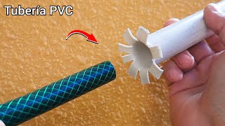 Very few plumbers know this technique of how to join a hose to a PVC water pipe [upl. by Naida247]