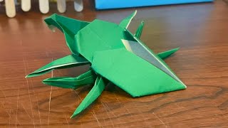 Origami Beetle Tutorial 🔴 How to Make Paper Beetle ♡ Paper Beetle Folding handmade crafts beetle [upl. by Westphal]