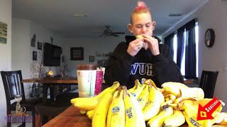 Molly Schuyler vs the Matt Stonie 50 banana challenge  new record  19 lbs of bananas [upl. by Gaw]