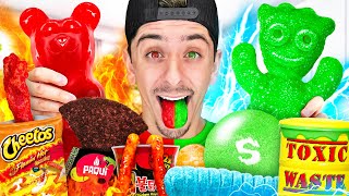 Eating the Worlds BIGGEST Spicy VS Sour Food  Challenge [upl. by Konikow]