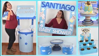 5 Ideas Fáciles y Económicas BABY SHOWER NIÑO  Caja de regalos  cuadro selfie para fotos y más [upl. by Senecal]