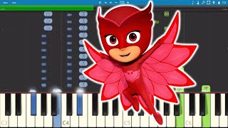 PJ Masks Song  Hey Hey Owlette  Piano Tutorial [upl. by Ahsenhoj]