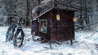 BIKE CAMPER IN EXTREME COLD with my Dog 10°F [upl. by Thordia]