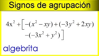 Simplificar expresiones algebraicas con signos de agrupación  paréntesis corchetes y llaves 3 [upl. by Elleirbag]