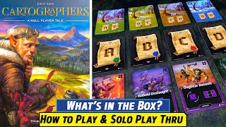 CARTOGRAPHERS Board Game Unboxing SetUp Explanation and a Solo Playthrough [upl. by Legin]