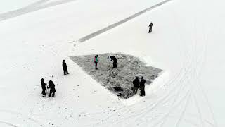 Ice golf on frozen Michigan lake [upl. by Adnovahs]