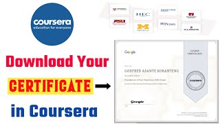 How to download Coursera Certificate with Proof  Download Your Certificate in Coursera [upl. by Ilsel]