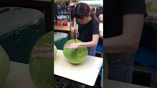 Watermelon juice made from a huge watermelon that you have to eat in Taiwan [upl. by Awad549]