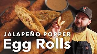 Jalapeno Popper Egg Rolls  Chef Tom X All Things Barbecue [upl. by Noiramed]