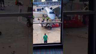 Woww airport accident collision 😱 airport plane pilot pilotlife porter airplane passenger [upl. by Asiar449]