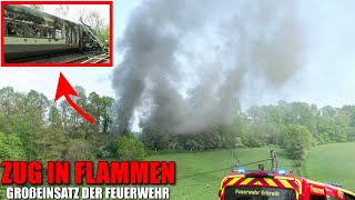 ZUG IN FLAMMEN  MASSIVE RAUCHENTWICKLUNG  Großeinsatz der Feuerwehr in Erkrath [upl. by Bergman]