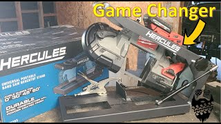 Harbor Freights New Game Changing Tool Portable Band Saw Benchtop Table [upl. by Eenahs736]