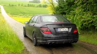 Mercedes C63 AMG revs amp small burnout HD [upl. by Elise]