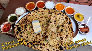 2 ft ka Biggest Tandoori Parantha In India  Thok Ke paratha in Faridabad  Street Food India [upl. by Hussein]