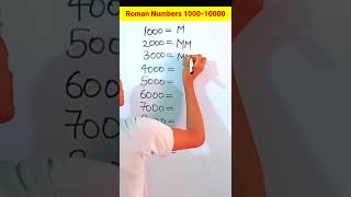 Roman Numerals 1000 to 10000  Roman Numbers  How to write Roman Numbers shorts maths romans [upl. by Obala]