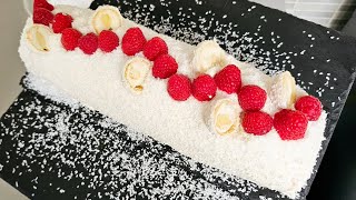 Bûche Sans Cuisson Goût Raffaello  Rapide Facile et Délicieuse [upl. by Yrreb]