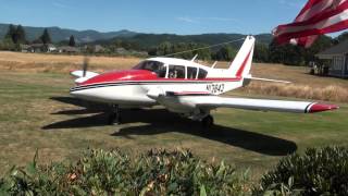 1970 Twin Turbo Aztec N13843 start up at Fly in [upl. by Annaitsirhc]