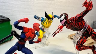 WOLVERINE AND SPIDERMAN VS CARNAGE STOPMOTION [upl. by Nitsraek]