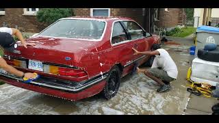 Hand Washing a Beautiful Red 1987 Ford Tempo Coupe shorts ford detailing [upl. by Basir]