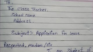 Leave letter for class teacher  School leave letter for fever  Sick Leave  Application StudyGara [upl. by Adlog]