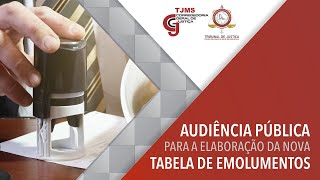 AUDIÊNCIA PÚBLICA PARA A ELABORAÇÃO DA NOVA TABELA DE EMOLUMENTOS TJMS [upl. by Cirederf]