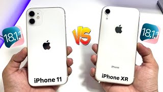 iPhone 11 vs iPhone XR Full Comparison on iOS 1811  Speed Test [upl. by Onaivlis]