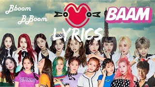 MOMOLAND  Bboom Bboom X BAAM Lyrics [upl. by Ellehciram]