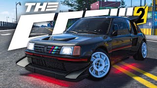 THE CREW 2  Peugeot 205 T16 Custom amp Test  LE MONSTRE FRANÇAIS [upl. by Aicilehp697]