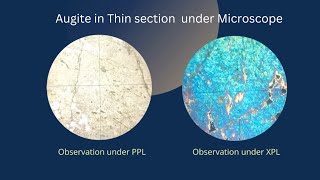 Augite pyroxene Thin section under microscope  Optical properties of a heavy mineral Mineralogy [upl. by Lemaceon]