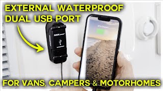 External Waterproof Dual USB Port Installation How to connect devices to USB Port Outside Motorhome [upl. by Garaway]