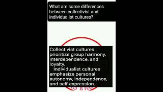 What are some differences between collectivist and individualist cultures psychology english [upl. by Higginbotham564]