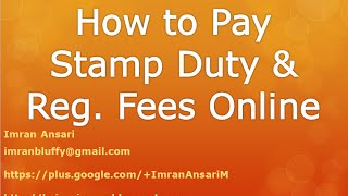 How to pay Stamp duty and Registration fees online [upl. by Gnoc]