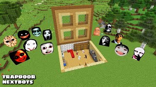 SURVIVAL TRAPDOOR HOUSE WITH 100 NEXTBOTS in Minecraft  Gameplay  Coffin Meme [upl. by Oneida669]