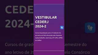 Inscrições Abertas  Cronograma  Conteúdo Programático  Data da Prova  Vestibular CEDERJ 20242 [upl. by Der]