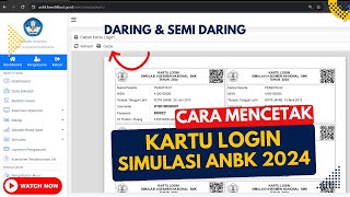 Cara Cetak Kartu Login Simulasi ANBK 2024 [upl. by Yeliak979]