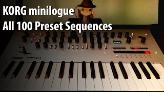 KORG minilogue  All 100 Factory Preset Sequences [upl. by Ahsennek]