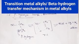 Transition metal alkyls Beta hydrogen transfer mechanism in transition metal alkyls TM aryls [upl. by Nanyk]