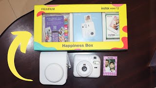 Best Instant Camera  Fujifilm Instax Mini 12  Full Happiness Box Unboxing Setup Guide amp Review [upl. by Tati]