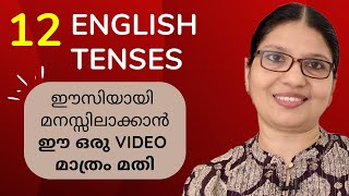 LEARN ALL 12 ENGLISH TENSES  With Examples amp Keywords  Lesson  110  SPOKEN ENGLISH IN MALAYALAM [upl. by Eivlys]