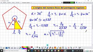 Lorigine del numero fisso del pentagono regolare [upl. by Nachison]
