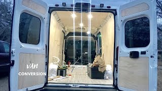 Ram Promaster Van Conversion  Wires MaxxAir Fans Wool Insulation and Walls [upl. by Leary]