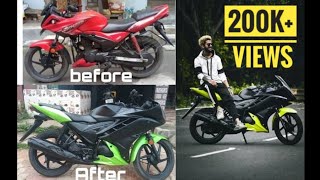 How to modified Hero Ignitor into Yamaha R15 in lowest price youtube india deoghar r15 [upl. by Azirb]