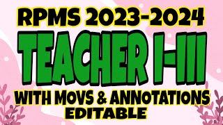 RPMS 20232024 FOR TEACHERS 1111 Tagalog Explanation [upl. by Annayi962]