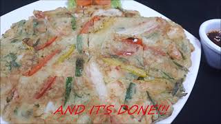 HAEMUL PAJEON Korean Seafood Scallion Pancake [upl. by Novets786]