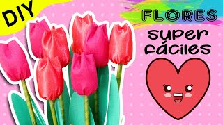 COMO HACER FLORES DE TELA  san valentin TULIPANES  VANE COOPER [upl. by Ydne]